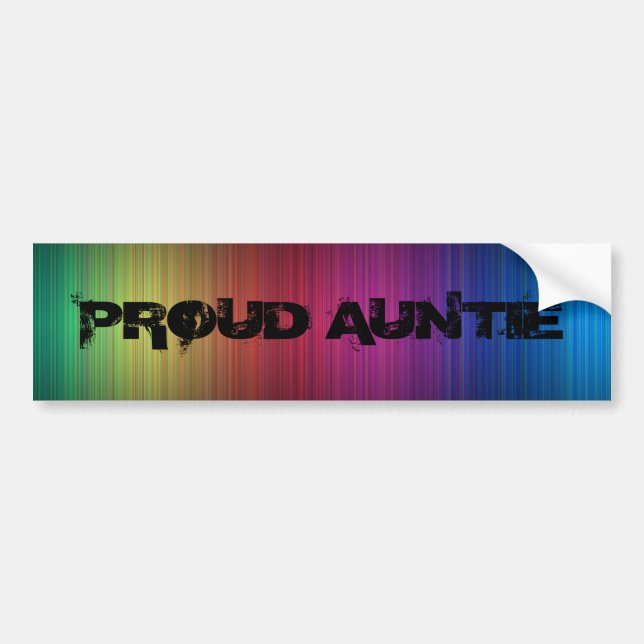 Proud Auntie rainbow bumper sticker (Front)