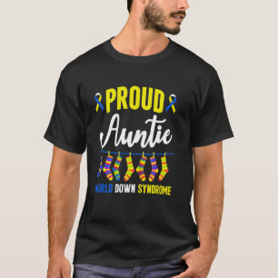 Proud Auntie World Down Syndrome Awareness T21 Tri T-Shirt