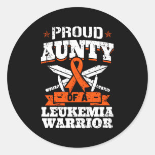 Proud Aunty Of A Leukaemia Warrior Tia Awareness B Classic Round Sticker