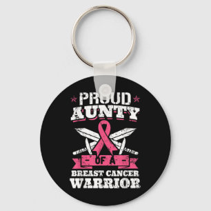 Proud Aunty Of Breast Cancer Warrior Pink Awarenes Key Ring