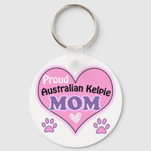 Proud Australian Kelpie Mom Key Ring