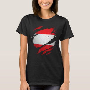 Proud Austrian Torn Ripped Austria Flag T-Shirt