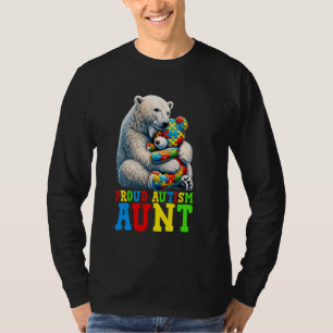 Proud Autism Aunt Bear Autism Awareness Autistic S T-Shirt
