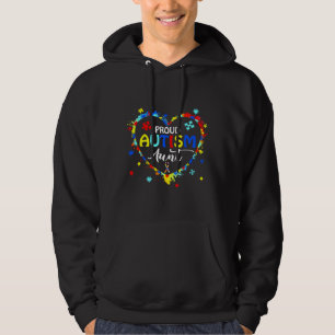 Proud Autism Aunt Heart Puzzle Autism Awareness Hoodie