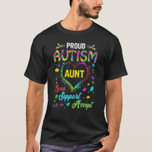 Proud Autism Aunt Love Support Accept Help Awarene T-Shirt