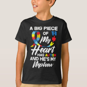 Proud Autism Aunt Uncle Autistic Nephew Autism Awa T-Shirt