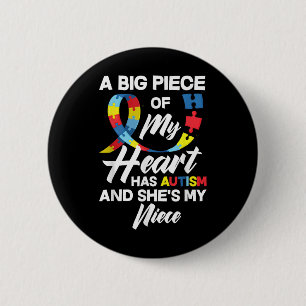 Proud Autism Aunt _ Uncle Autistic Niece Autism Aw 6 Cm Round Badge
