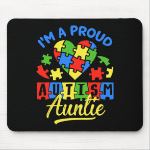 Proud Autism Auntie Awareness Aunt Autistic Niece Mouse Mat