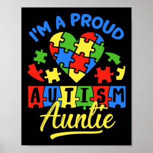 Proud Autism Auntie Awareness Aunt Autistic Niece Poster