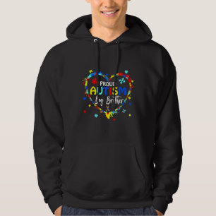 Proud Autism Big Brother Heart Puzzle Autism Aware Hoodie