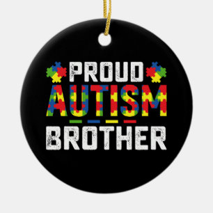 Proud Autism Brother Awareness Autistic Family Ceramic Tree Decoration