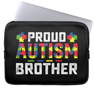 Proud Autism Brother Awareness Autistic Family Laptop Sleeve
