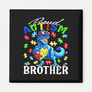 Proud Autism Brother Dinosaur Autism Awareness Magnet