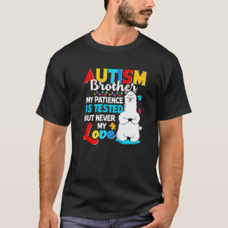 Proud Autism Brother Llama Puzzle Autism Awareness T-Shirt