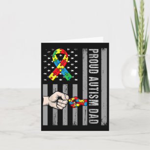 Proud Autism Dad American Flag Autism Awareness Da Card