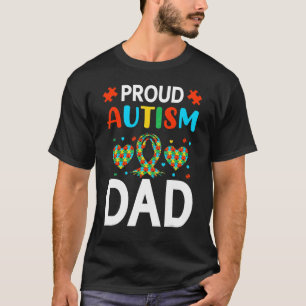 Proud Autism Dad Autism Awareness Month Puzzle T-Shirt