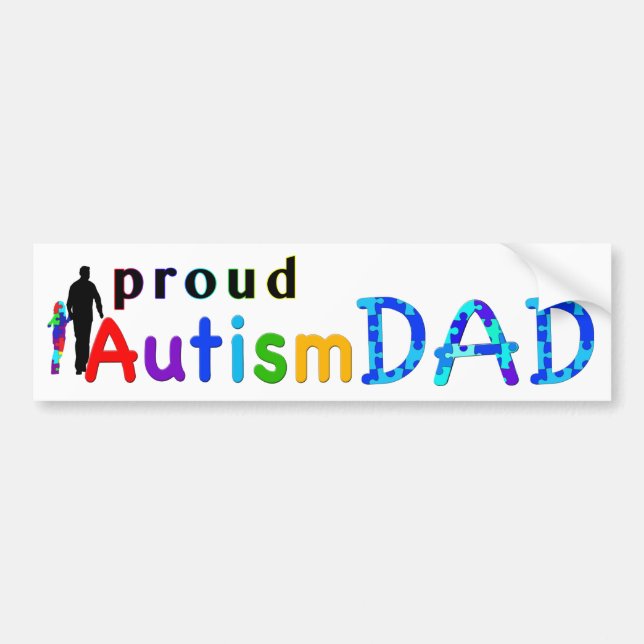 Proud Autism Dad Bumper Sticker (Front)
