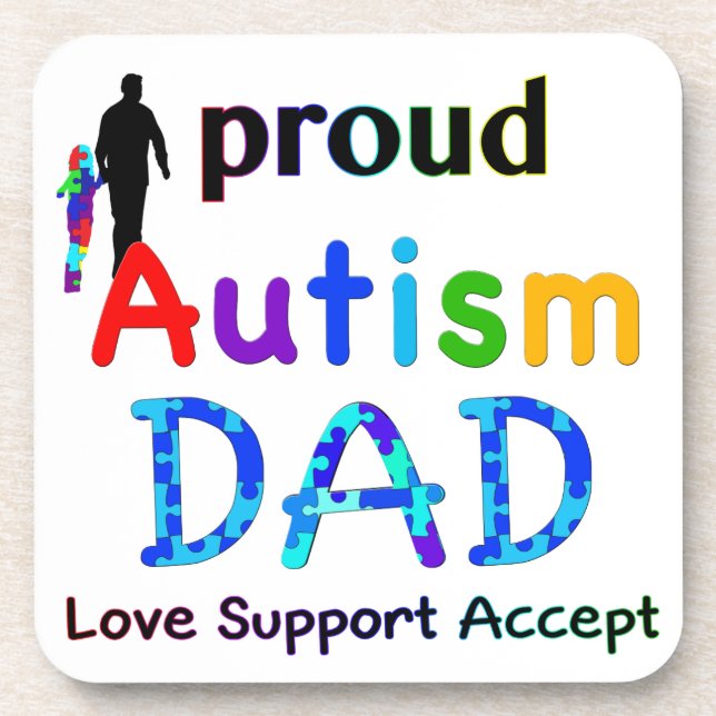 Proud Autism Dad Coaster (Front)