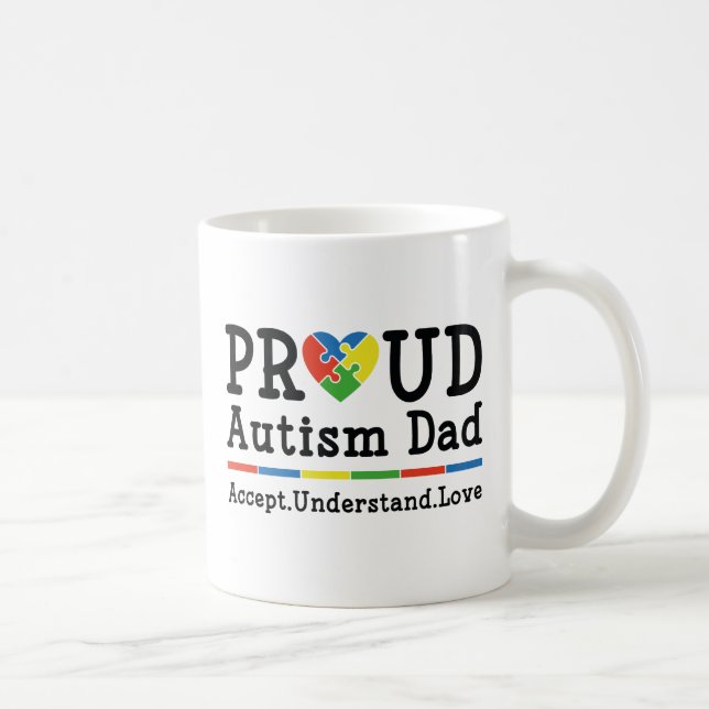 Proud Autism Dad Coffee Mug (Right)