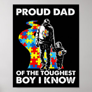 Proud Autism Dad-father And Son Autism Awareness Poster