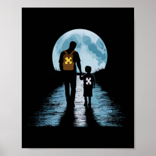 Proud Autism Dad Father And Son Autism Poster