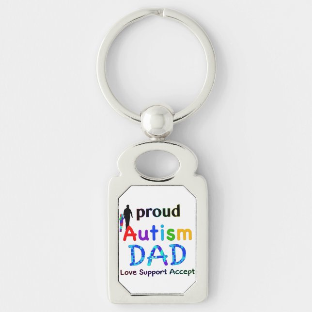 Proud Autism Dad Key Ring (Front)