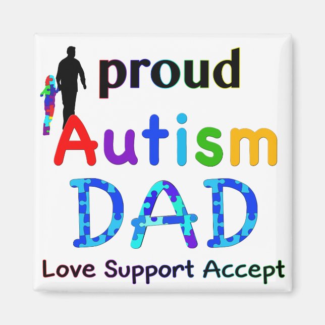 Proud Autism Dad Magnet (Front)