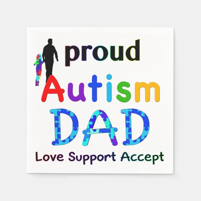 Proud Autism Dad Napkin (Front)