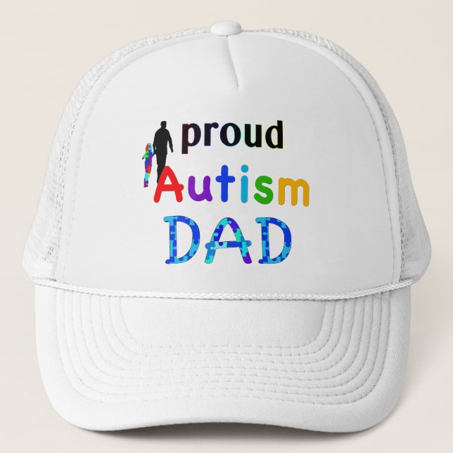 Proud Autism Dad Trucker Hat (Front)