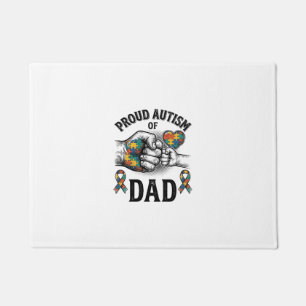 Proud Autism Dad Vintage Engraving Awareness Shirt Doormat