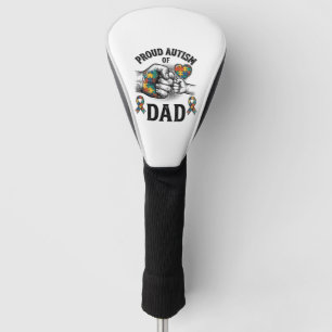 Proud Autism Dad Vintage Engraving Awareness Shirt Golf Head Cover