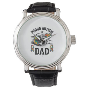 Proud Autism Dad Vintage Engraving Awareness Shirt Watch
