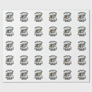 Proud Autism Dad Vintage Engraving Awareness Shirt Wrapping Paper