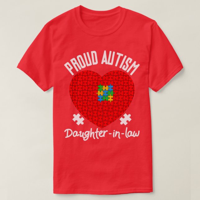 Proud Autism Daughterinlaw Family Matching Outfits T-Shirt (Design Front)