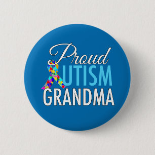 Proud Autism Grandma 6 Cm Round Badge