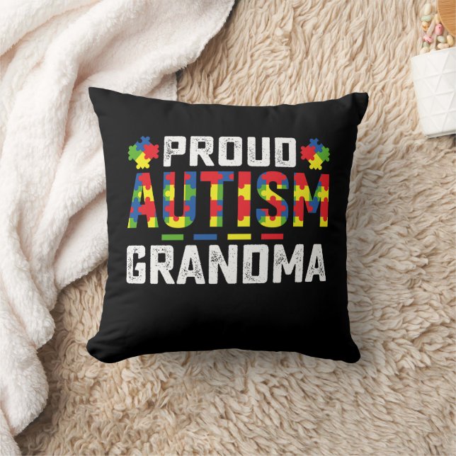 Proud Autism Grandma Awareness Autistic Family Cushion (Blanket)