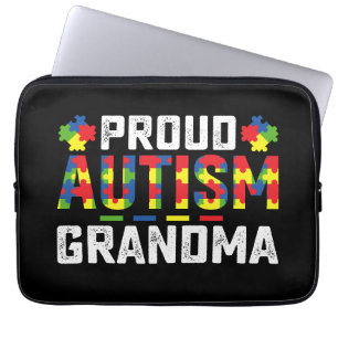 Proud Autism Grandma Awareness Autistic Family Laptop Sleeve