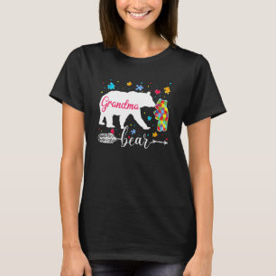 Proud Autism Grandma Bear Puzzle Autism Awareness T-Shirt