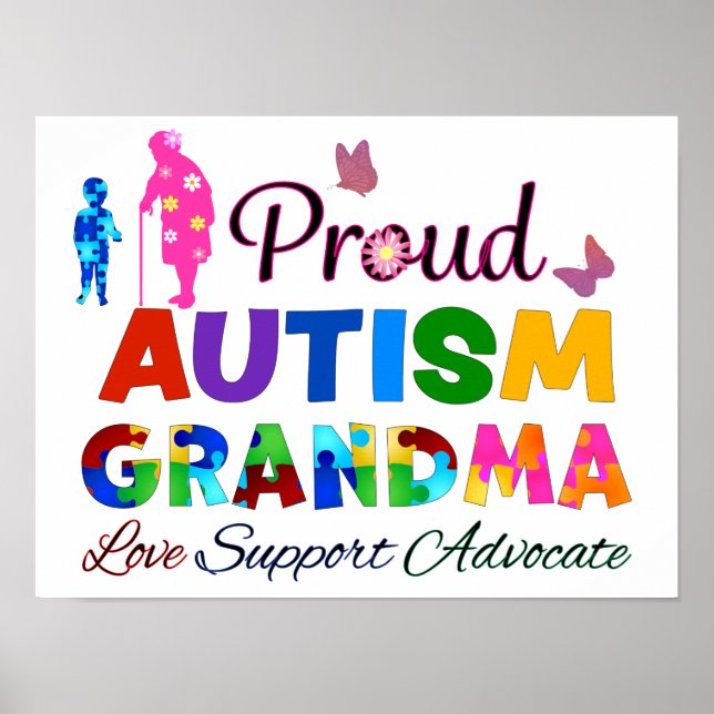 Proud Autism Grandma Poster (Front)