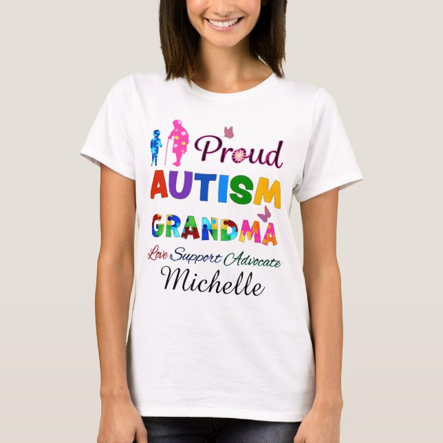Proud Autism Grandma T-Shirt (Front)