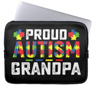 Proud Autism Grandpa Awareness Autistic Family Laptop Sleeve
