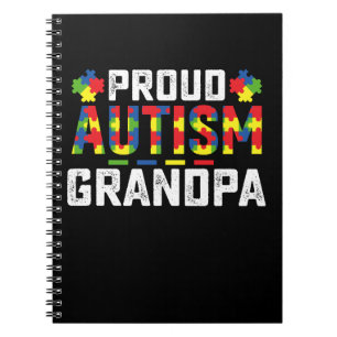 Proud Autism Grandpa Awareness Autistic Family Notebook