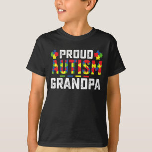 Proud Autism Grandpa Awareness Autistic Family T-Shirt
