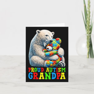 Proud Autism Grandpa Bear Autism Awareness Autisti Card