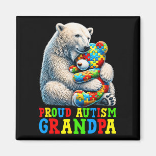 Proud Autism Grandpa Bear Autism Awareness Autisti Magnet