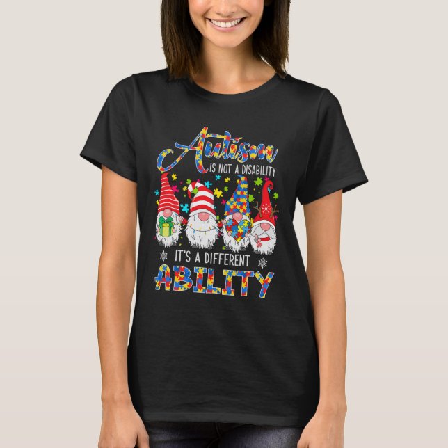 Proud Autism It's A Different Ability Three Xmas G T-Shirt (Front)