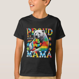 Proud Autism Mama Bear Love Autism Awareness Famil T-Shirt