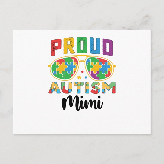 Proud Autism Mimi Mum Awareness Postcard (Front)