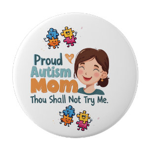 Proud Autism Mom Badge Pin Button Badge