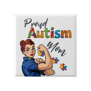 Proud autism mom button Pins Badge